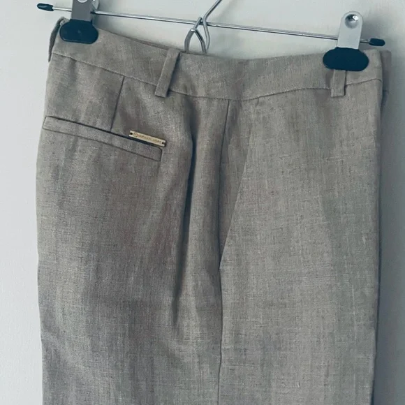 NWT MICHAEL Michael Kors Size 0 Flax Linen Wide-leg Trousers - Picture 5 of 12